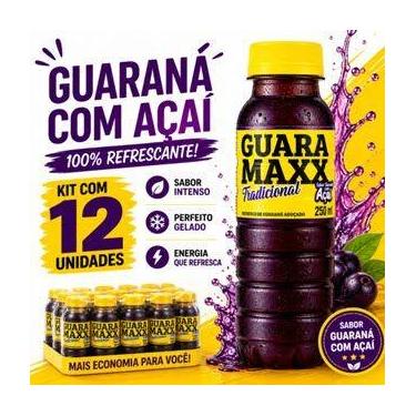 Imagem de Guaraná Açaí Guara Maxx Tradicional 250ml Pack 12 Unidades Energético 
