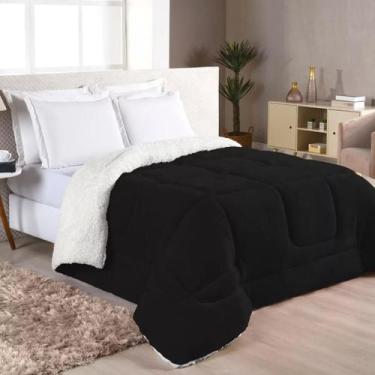 Imagem de Cobre leito Sherpa com Manta Flanel Queen Dupla Face Cores - Nathalia 