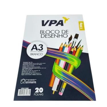 Imagem de Bloco De Desenho A3 VPA Branco 120g 20 Fls Premium