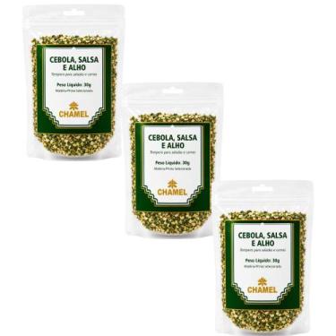 Imagem de Kit 3 Tempero Cebola Salsa E Alho 30g Chamel Original