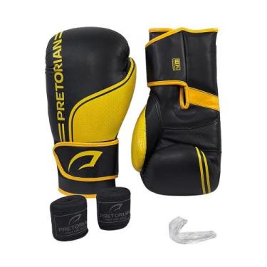 Imagem de Kit Luva Boxe Pretorian First FX1 Luva+Faixas+Protetor Bucal Unissex, 