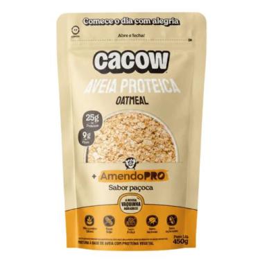 Imagem de Aveia Proteica Oatmeal AmendoPro Cacow Paçoca 450g -, Paçoca