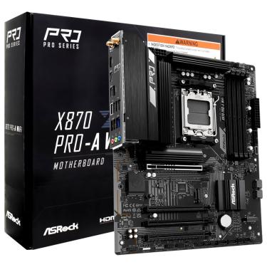 Imagem de Placa Mãe X870 Pro-A Wi-Fi com Socket AM5 DDR5 ATX Pcie 5.0 4 Slots RGB Asrock