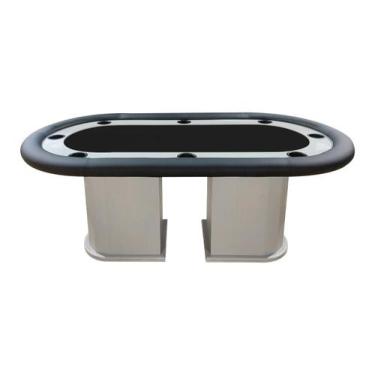 Imagem de Mesa de Poker Linha Master com Borda Estofada e Porta Copos Nude - 2,5