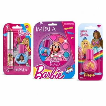 Imagem de Kit Infantil Impala Barbie: Maquiagem + Esmaltes E Gloss Labial