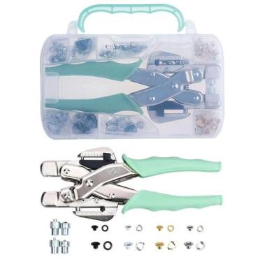 Imagem de Kit De Ferramentas Para Ilhoses 1/8" E 3/16" Com Alicate De Pressão E 