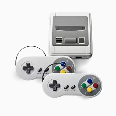 Imagem de Console Retrô Super Mini SFC Portátil Utimix com 620 Jogos Clássicos Anos 90 Saída AV 2 Controles com Cabo para TV