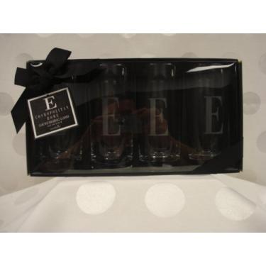 Imagem de Cosmopolitan Home by Mud Pie, conjunto de 4 copos altos com monograma inicial E