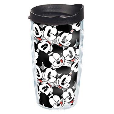 Imagem de Tervis Disney - Copo de viagem Mickey Expressions Made in USA com isolamento térmico de parede dupla mantém as bebidas frias e quentes, 290 ml ondulado, clássico