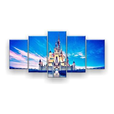 Imagem de Quadro Decorativo Castelo Disney Lago 129x61 Sala Quarto