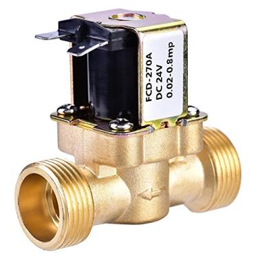 Imagem de Válvula solenoide elétrica de latão 3/4" CC 24V guia normalmente fechada (unidirecional) válvula solenoide para controle de água válvula de ar normalmente colsada para água ar e gás óleo combustível