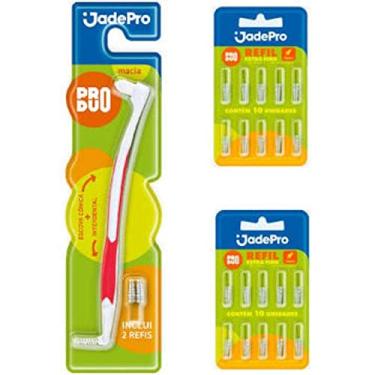 Imagem de Kit 1 Escova Interdental Inclui 2 Refil + 2 Cartela de Refil c/10 unidades Jadepro