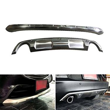 Imagem de 2 peças serve para Mazda CX-3 CX3 2016-2020 aço inoxidável placa de pára-choques dianteiro traseiro protetor de barra