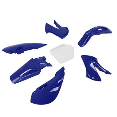 Imagem de Kit de carenagem de motocicleta 7 peças Dirt Bike ABS kit de carenagem de plástico para trabalho corporal, conjunto de carenagem de acessórios de motocicleta substituição para KLX110 KX65(B (azul))