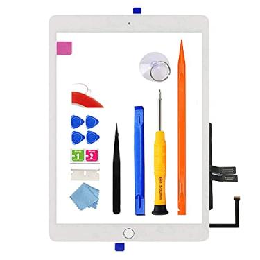 Imagem de JPUNG Substituição de tela para iPad 6 6ª geração digitalizador 2018 9,7 polegadas, apenas para iPad 6ª geração A1893 A1954 Touchscreen, botão Home (sem TouchID), kit de reparo completo + dicas de