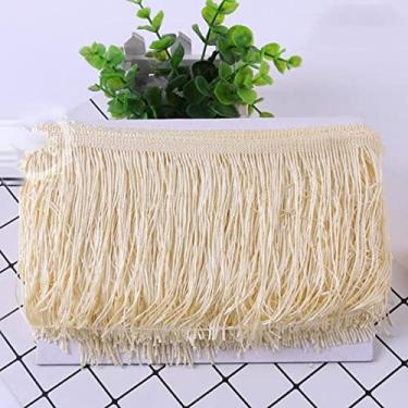 Imagem de peça 15 cm de largura de poliéster borla densa franja aparar rendas saia de dança de palco latino vestuário acessórios diy, 17