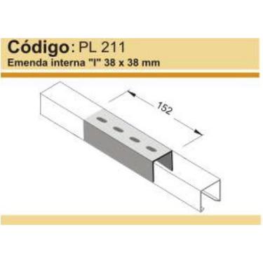 Imagem de Emenda Interna I para Perfilado Reforçado 38X38cm Perfil Lider