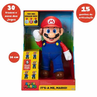 Imagem de Boneco Articulado - Super Mario - It’s-A Me, Mario - 30 Frases e Sons - Candide
