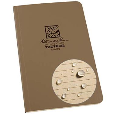 Imagem de Rite in the Rain Bloco de notas tático bronze para todos os climas, 11,5 cm x 17,7 cm, capa macia à prova de intempéries, estampa de página universal, páginas de referência (nº 980T)