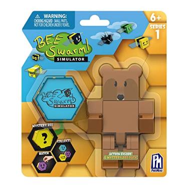 Imagem de Bee Swarm Simulator – Brown Bear Action Figure Pack w/ Mystery Bee & Honeycomb Case (5” Articulated Figure & Bonus Items, Series 1)