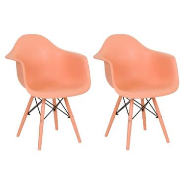 Imagem de Kit 2 Cadeiras de Jantar Eames Eiffel Braço Melão Color