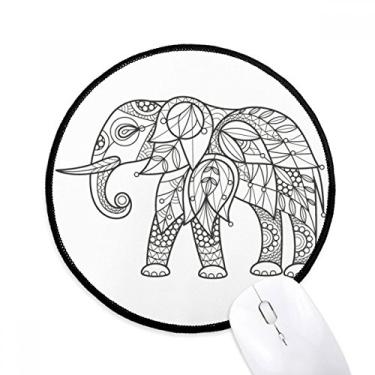 Imagem de DIYthinker Pintura Elefante Amigo Dente Mouse Pad Desktop Escritório Tapete Redondo para Computador