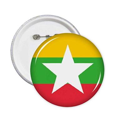 Imagem de Broche de bandeira nacional de Myanmar com emblema de bandeira asiática, 5 peças