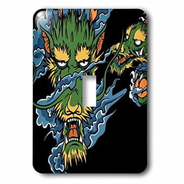 Imagem de 3dRose LSP _ 165507 _ 1 Feroz Chines Dragoes No Preto Light Switch Cover
