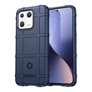 Imagem de Capas de telefone Estojo de silicone resistente à prova de choque para Xiaomi 13, capa protetora com forro fosco Capa protetora da capa (Color : Dark Blue)