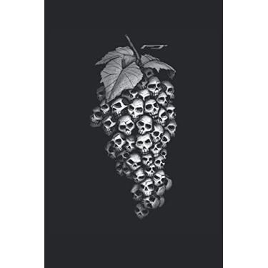 Imagem de Totenköpfe und Schädel Wein Trauben: Notizbuch •Format: A5 (6x9 Zoll) • 110 Seiten • Kariert • Mit Seitenzahlen • Mathebuch • Notizheft • Hausaufgabenheft • Original FD-DESIGN