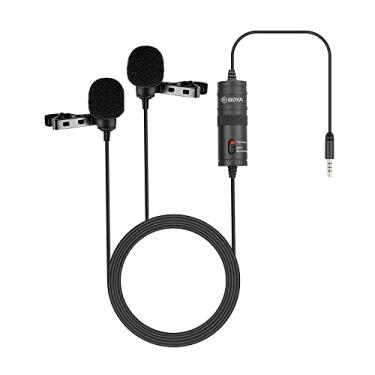 Imagem de Microfone de Lapela Duplo Bym1dm para Smartphone Câmeras Gravações Entrevistas Padrão Polar Omnidirecional/No Brasil