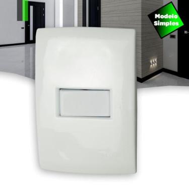 Imagem de Interruptor De Luz Simples Branco Moderno Embutido Para Caixa 4X2 Quar