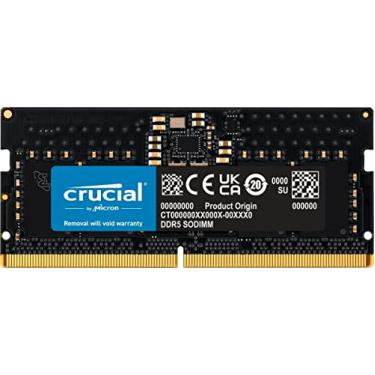 Imagem de Memória RAM DDR5 16GB Notebook 4800MHz Sodimm CL40 Laptop Preto Crucial CT16G48C40S5