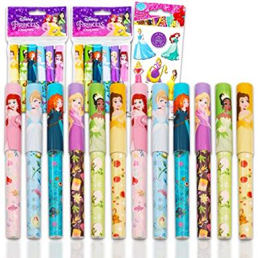 Imagem de Conjunto de canetas princesas da Disney – Pacote com 12 canetas esferográficas de princesa com marcadores de livro (artigos de escola de princesa, materiais de escritório, lembranças de festa)