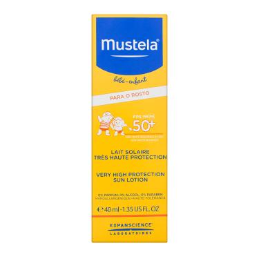 Protetor Solar Infantil Mustela Bébé-Enfant Rosto FPS 50 Loção com 40ml