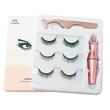 Imagem de KIT LIGHT - Modelo Mais Natural com 3 Pares de Cílios Postiços Magnéticos + Delineador + Aplicador