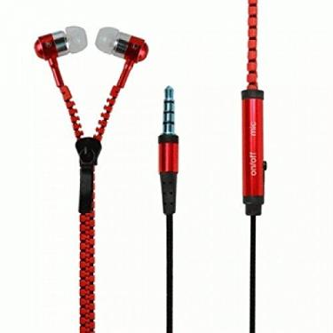 Imagem de Fone de Ouvido Earphone em Formato de Ziper Vermelho