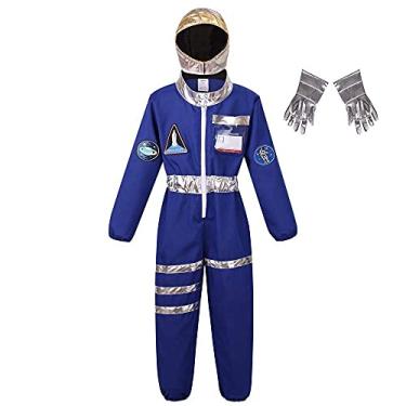 Imagem de Meeyou Fantasia de astronauta espacial infantil (2GG, conjunto azul)