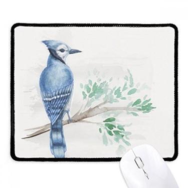 Imagem de Mousepad Branch Leaf Blue Parrot Tapete de borracha para jogos