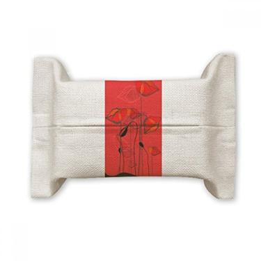 Imagem de Red Flowers Abstract Art Line Painting Corn Face Paper Cover Holder Cotton Linen Bag