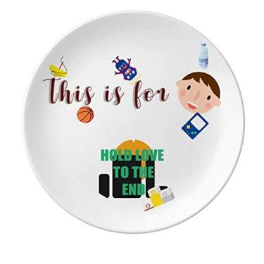 Imagem de Prato de porcelana Love Lovers Forever para jantar redondo Prato Boy Man