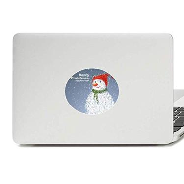 Imagem de Adesivo de notebook com emblema de vinil Merry Christmas Snowman Festival