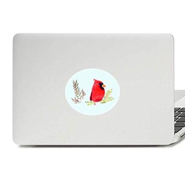 Imagem de Adesivo de notebook com emblema de vinil vermelho de animal de pássaro magpie