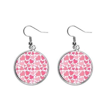 Imagem de Brinco de prata com pingente de orelha de dia dos namorados rosa fofo joia feminina