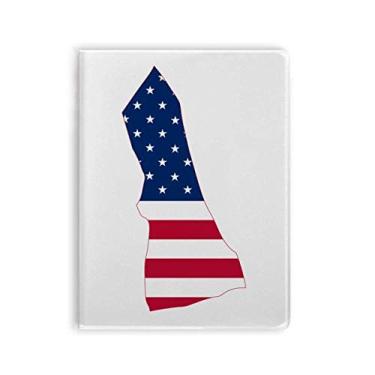 Imagem de New Hampshire USA Mapa Estrelas Listras Bandeira Formato Caderno Capa de Goma Diário Capa Macia