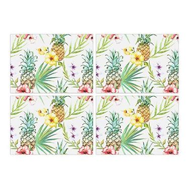 Imagem de Jogo Americano Pineapple Br 6 Peças 30x40 Base Emborrachada