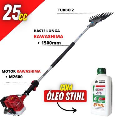 Imagem de Derriçadeira Kawashima KWD2600T2L com Motor Kawashima 25cc Haste Longa 1500mm e Kit Tur...