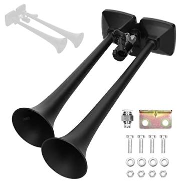 Imagem de CIADAZ 150dB Dual Trumpet Air Horn Buzina Elétrica Alta 12-24V com Válvula Solenóide para Carro Caminhão RV Barco Marítimo