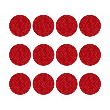 Imagem de 12 Porta Copos Escorredor Apoio Emborrachado (Vermelho)