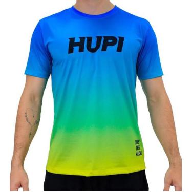 Imagem de Camiseta Hupi Ace Masculina Running Azul E Amarelo Manga Curta
